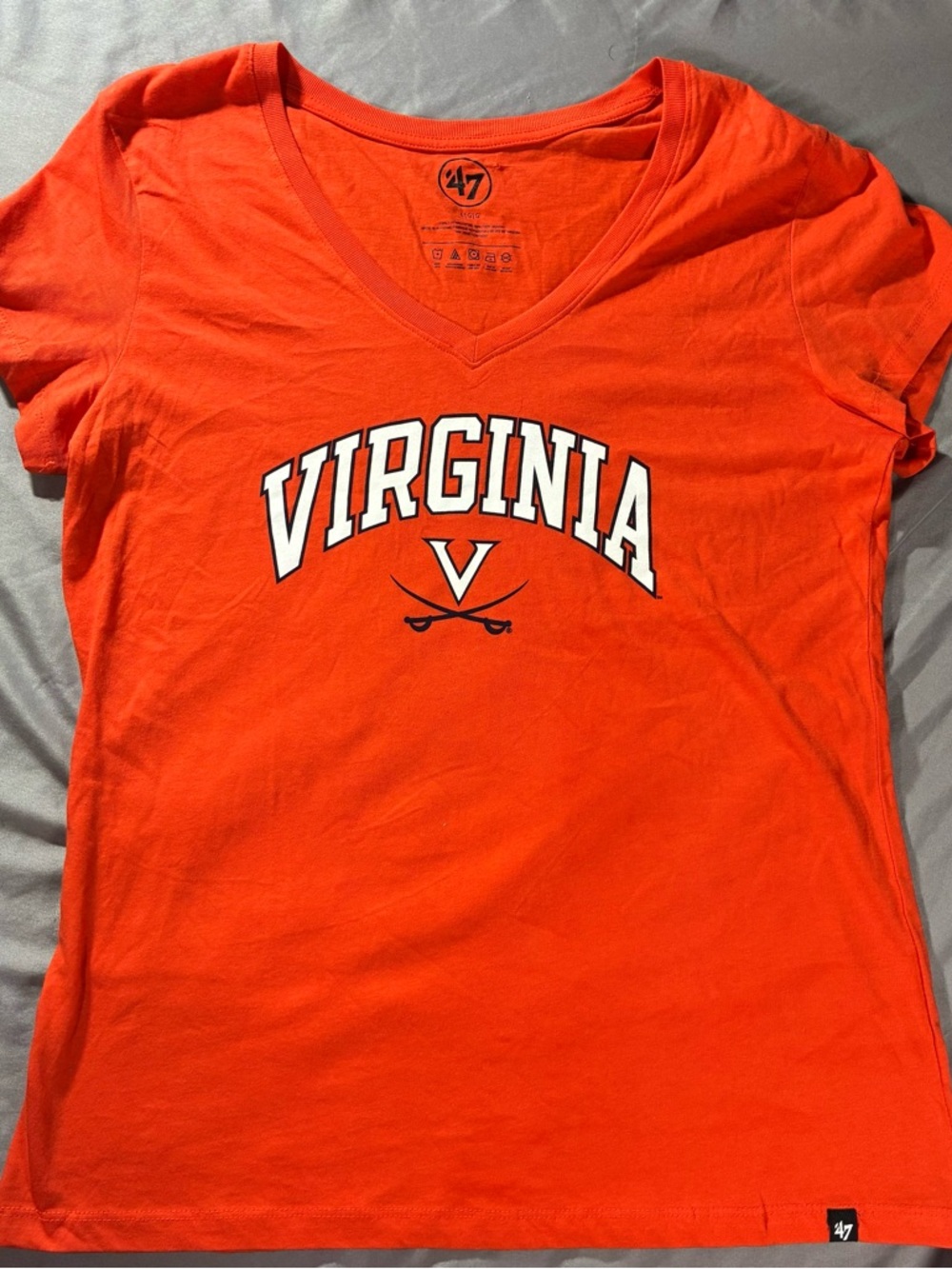 UVA Cavaliers '47 Brand Orange V-Neck T-Shirt - Women's Large